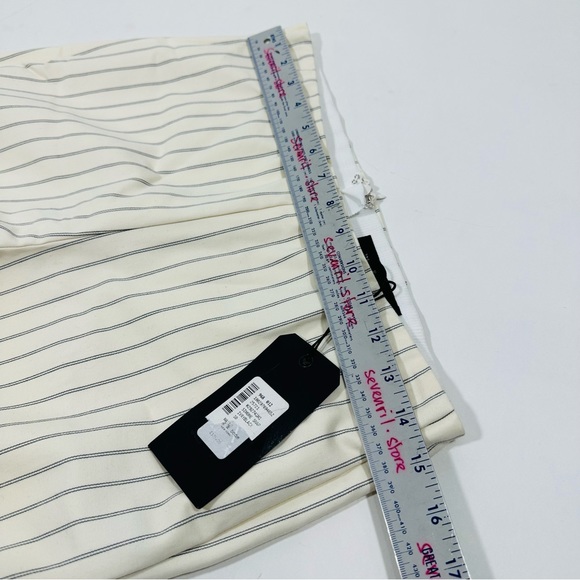 Rag & Bone Simone Stripe Snap Ankle Pant Black Ivory High Rise Sz 10 NWT - Picture 8 of 10
